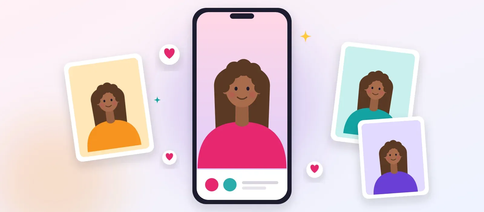 A consistent AI persona shown in several looks
