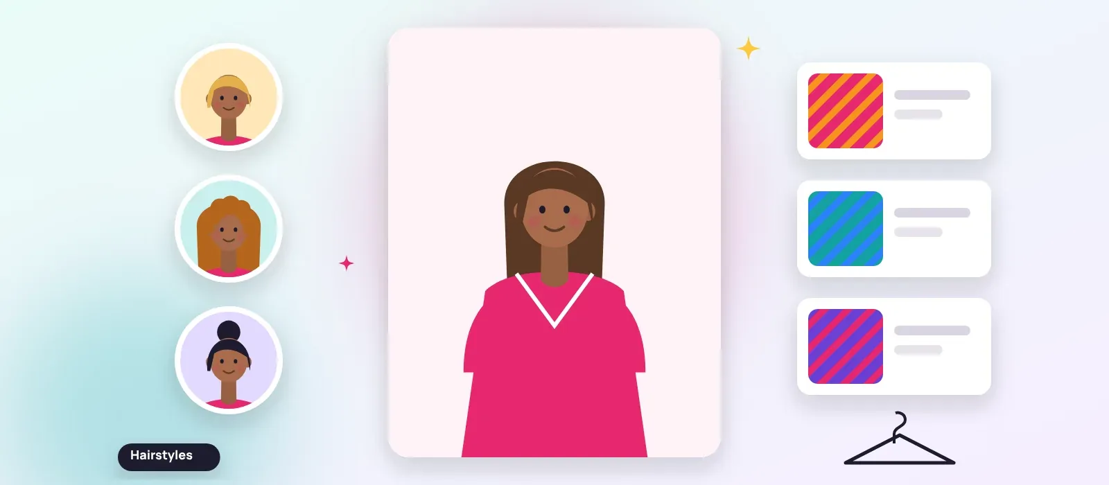 Hairstyle and outfit try-on on an AI model